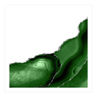 Green & Silver Agate Texture 08  (Print Only)