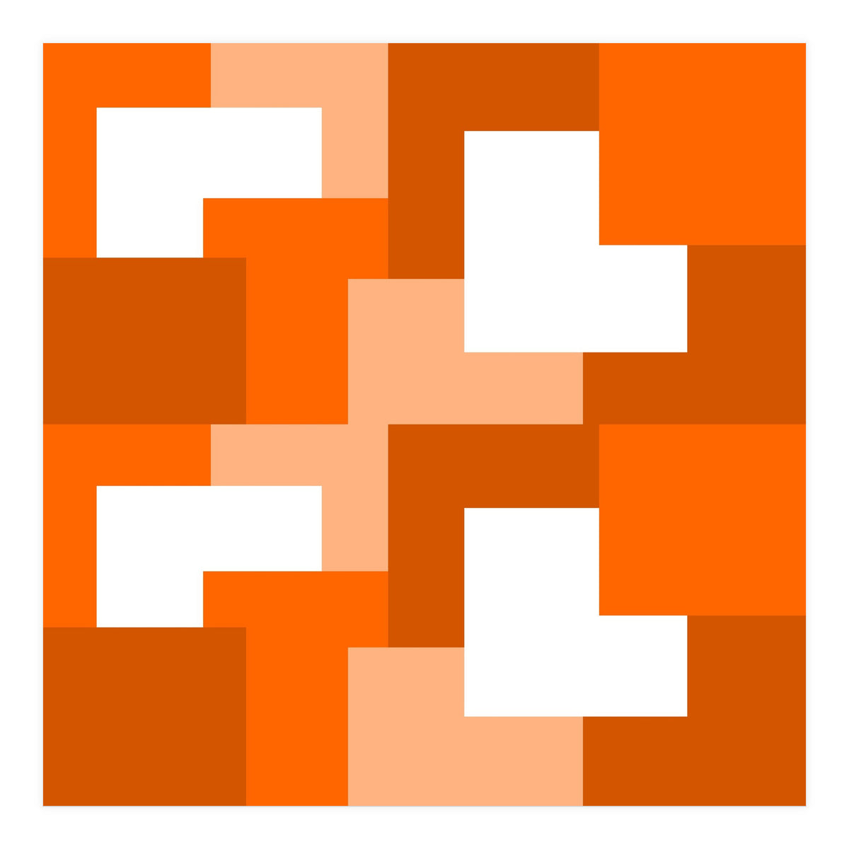 Orange Abstract Square Tiles (Print Only)
