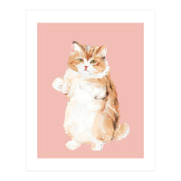 Ms Purrlington Handpainted fluffy cat oil painting (Print Only)