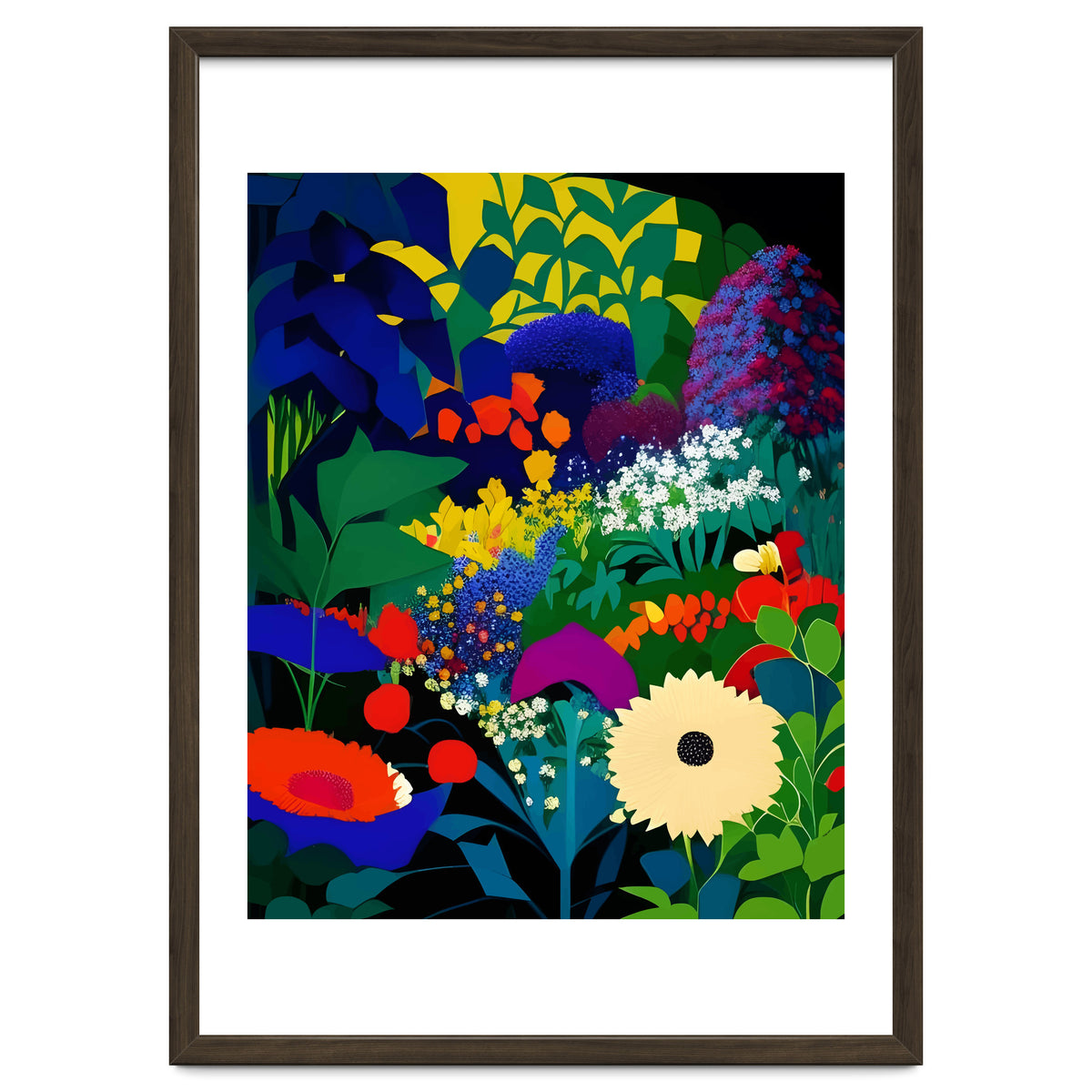 A Beautifully Dark Mind, Botanical Nature Jungle Garden, Eclectic Bohemian Vintage Plants Illustration