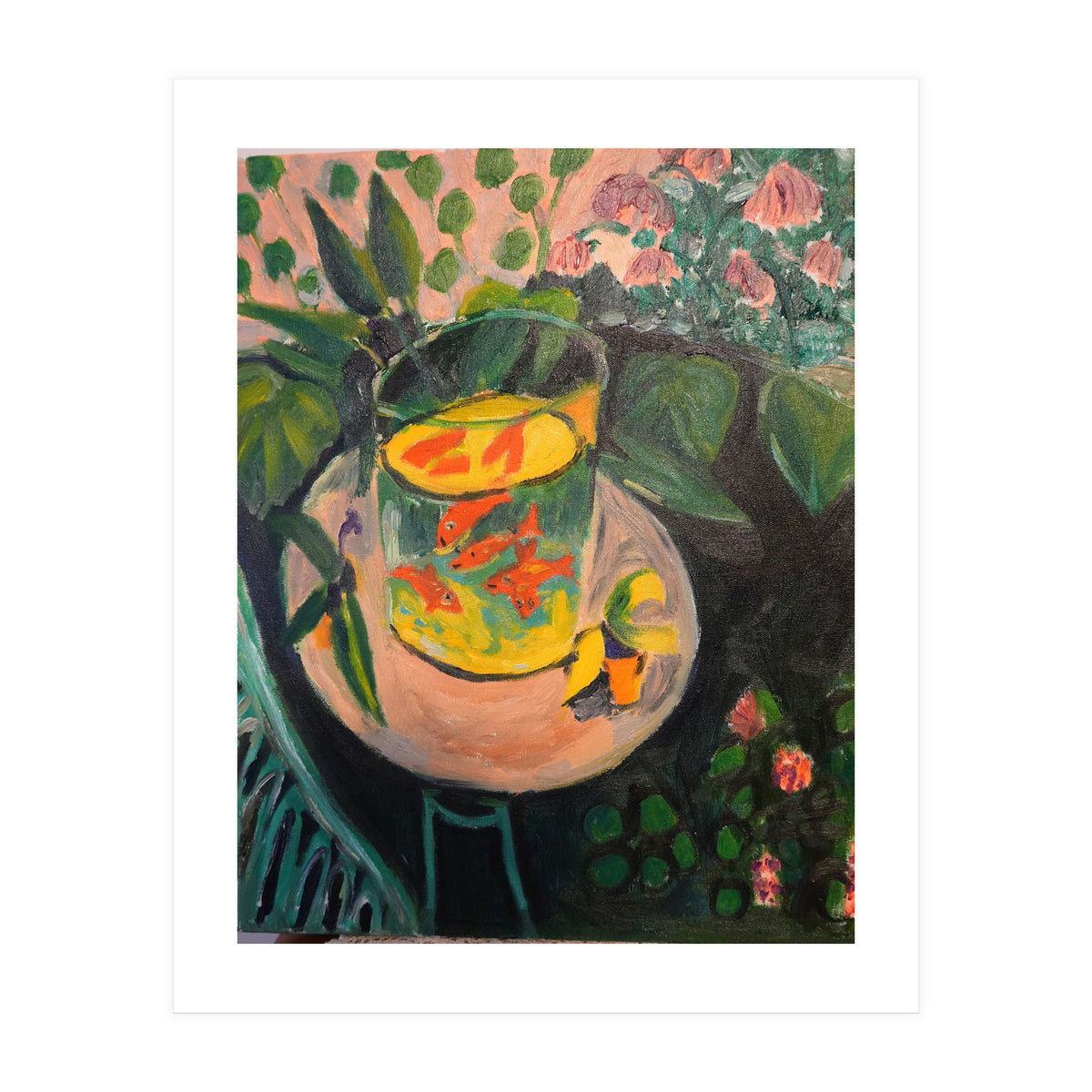 Still Life Fishes Oil Painting (Print Only)