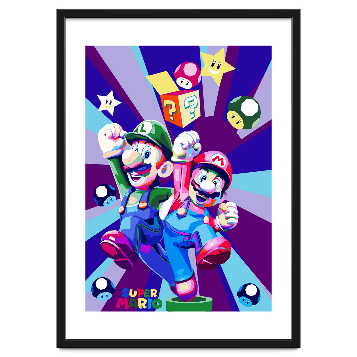 Mario Luigi Popart Cartoon Pop Art