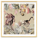 Vintage Exotic Monkeys In African Jungle Landscape thumbnail