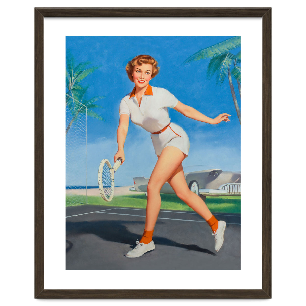 Pinup Girl On The Tennis Course