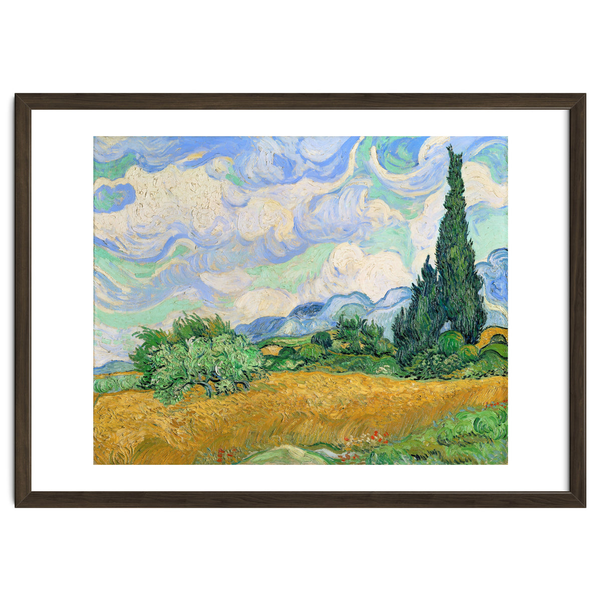 Wheat Field with Cypresses.