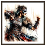 Viking Warrior Woman Watercolor Portrait thumbnail