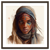 Watercolor Tuareg Woman #2