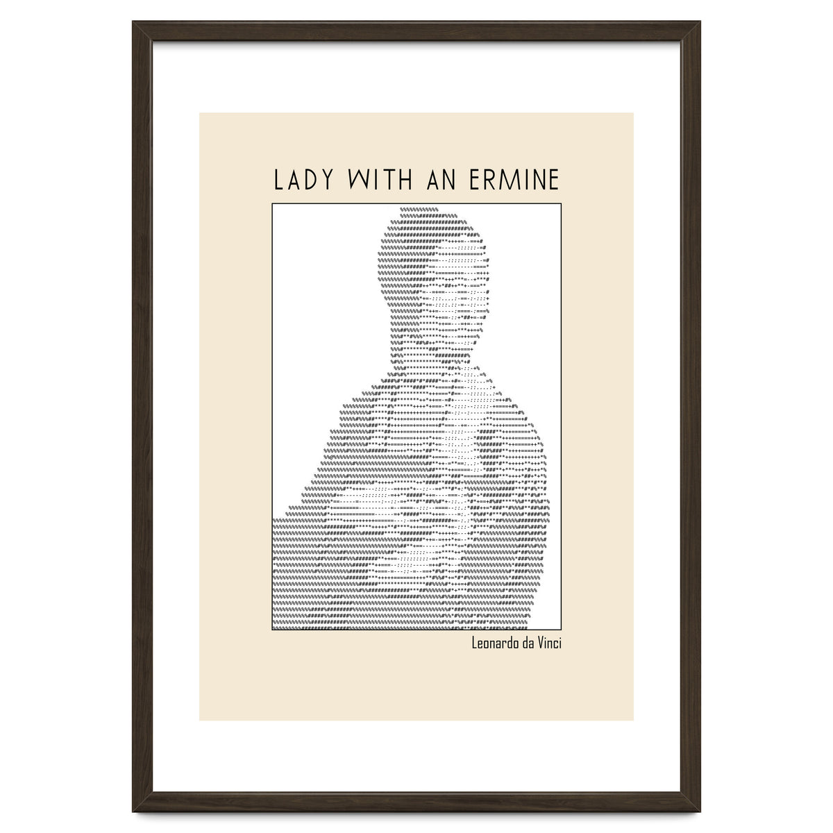 Lady With An Ermine – Leonardo Da Vinci Ascii Art