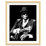 John Lee Hooker American Blues Guitarist in Grayscale thumbnail