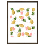 Pineapples & Pine Cones, Eclectic Tropical Nature Illustration, Quirky Fun Fruit Food Graphic Design thumbnail
