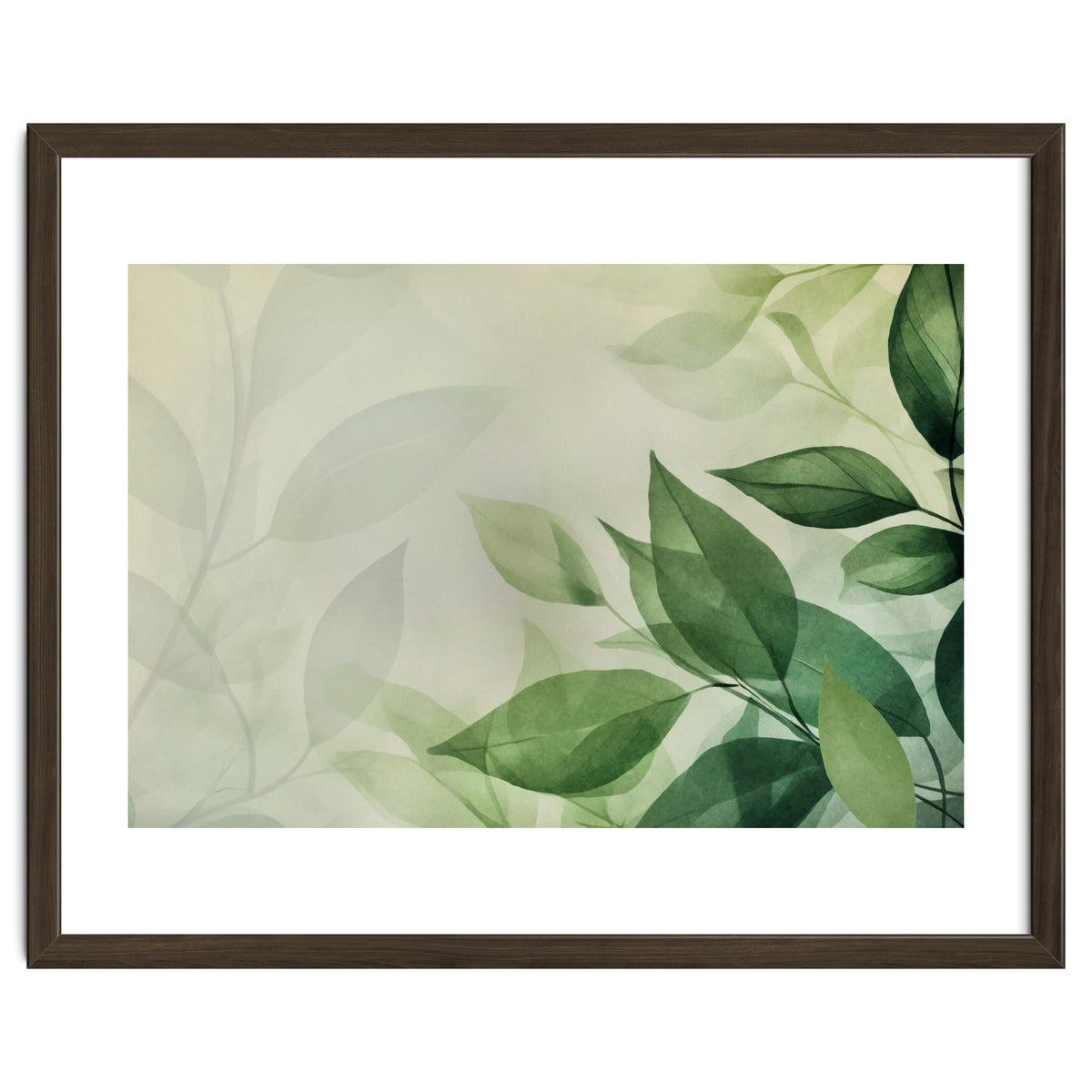 Botanical Serenity Green Leaves