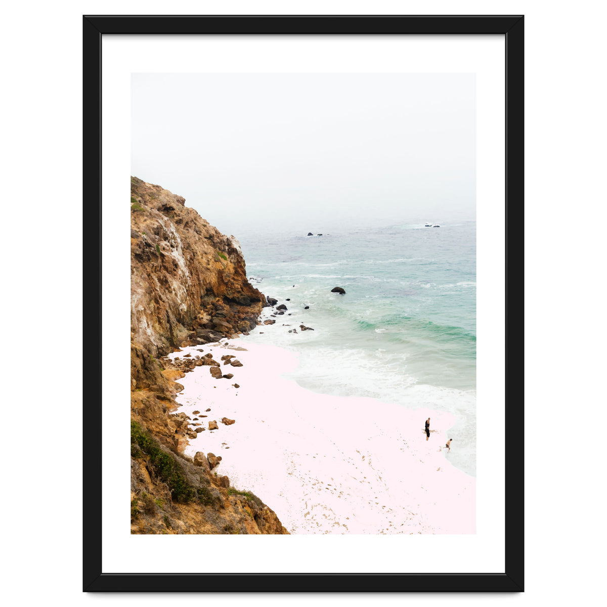 Pink Trails, Beach Tropical Travel Ocean Pastel Digital Art, Photography Sea Scenic Nature Landscape