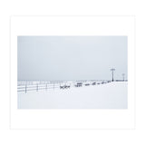 Benches along the pier on snow beach (Print Only) thumbnail