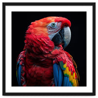 Scarlet Macaw Parrot Close Up Portrait
