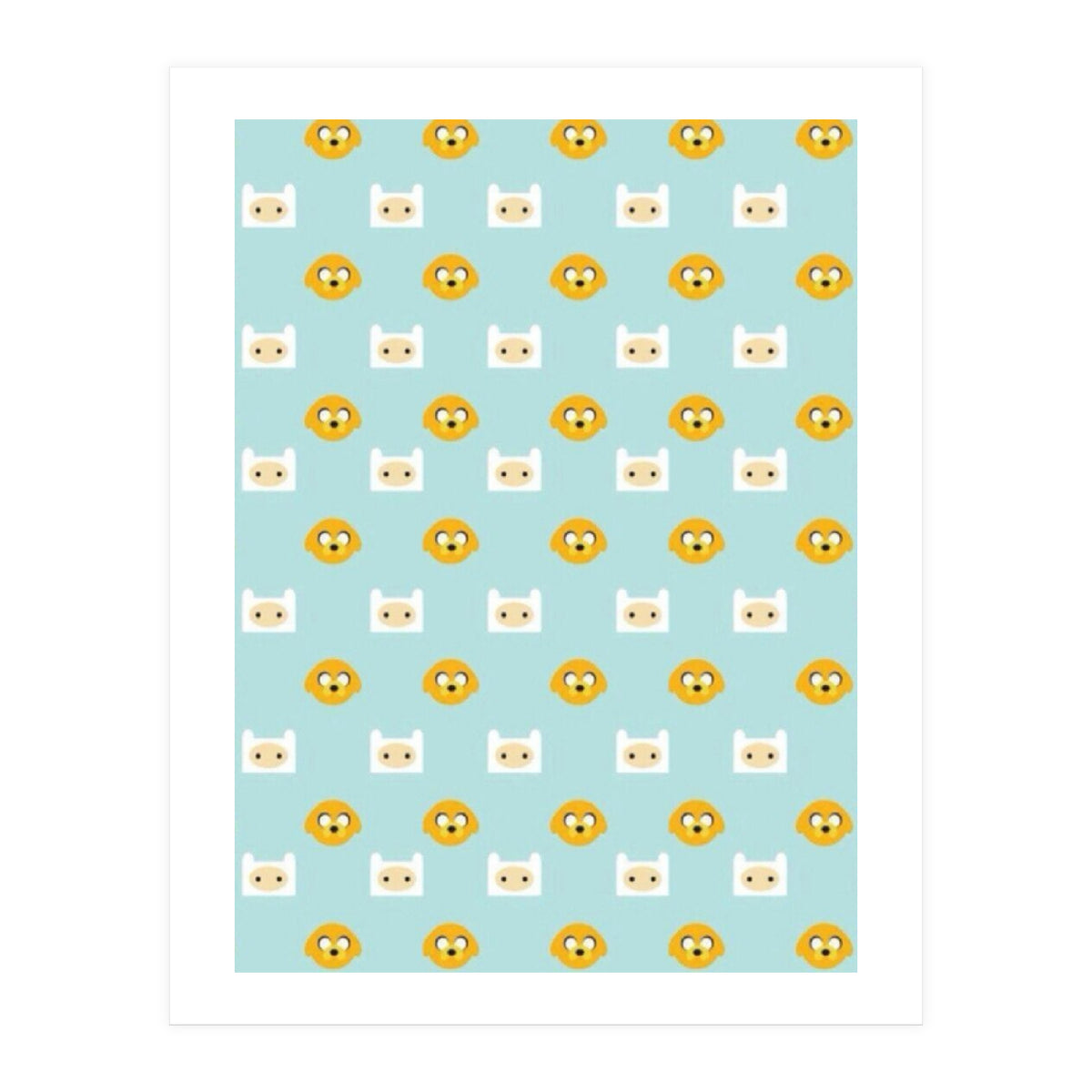 Minimalist Finn And Jake Seamless Cartoon Pattern (Print Only)