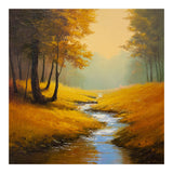 Golden Autumn Forest Path with Winding Creek (Print Only) thumbnail
