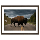 Bison on the Road , Yellowstone Wildlife Photography thumbnail
