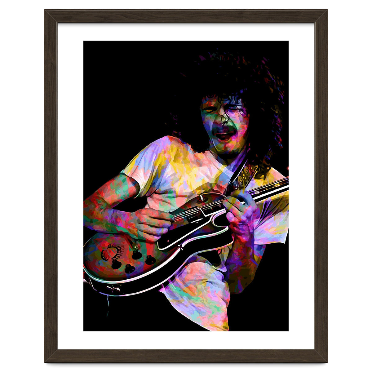 Carlos Santana . American Rock Guitarist Legend Colorful