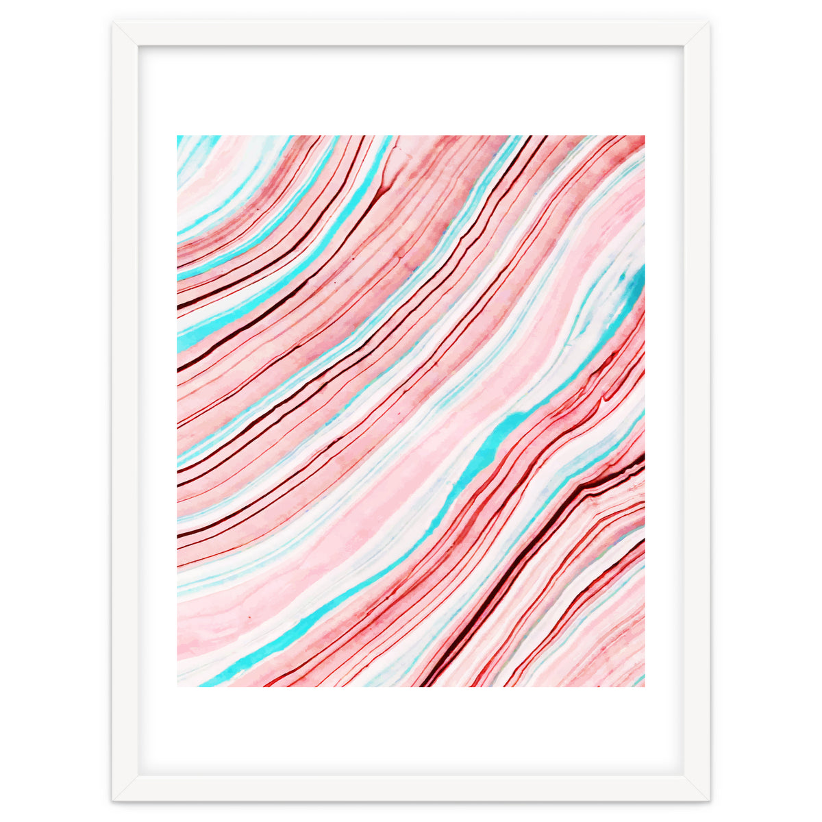 Between the Lines, Pastel Watercolor Abstract Painting, Subtle Neutral Minimal Illustration