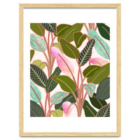 Color Paradise, Tropical Colorful Modern Bohemian Illustration, Eclectic Botanical Plant