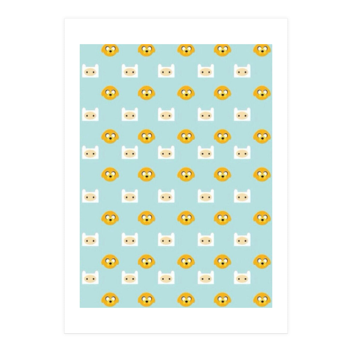 Minimalist Finn And Jake Seamless Cartoon Pattern (Print Only)