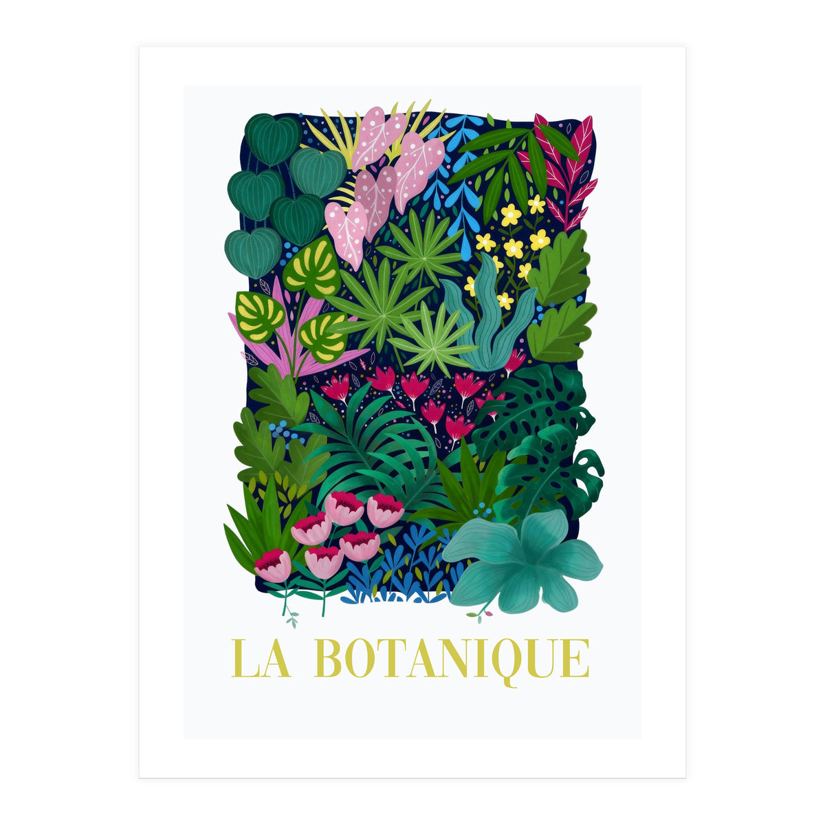 La Botanique, Botanical Garden, Colorful Jungle Print, Boho FLower Market (Print Only)
