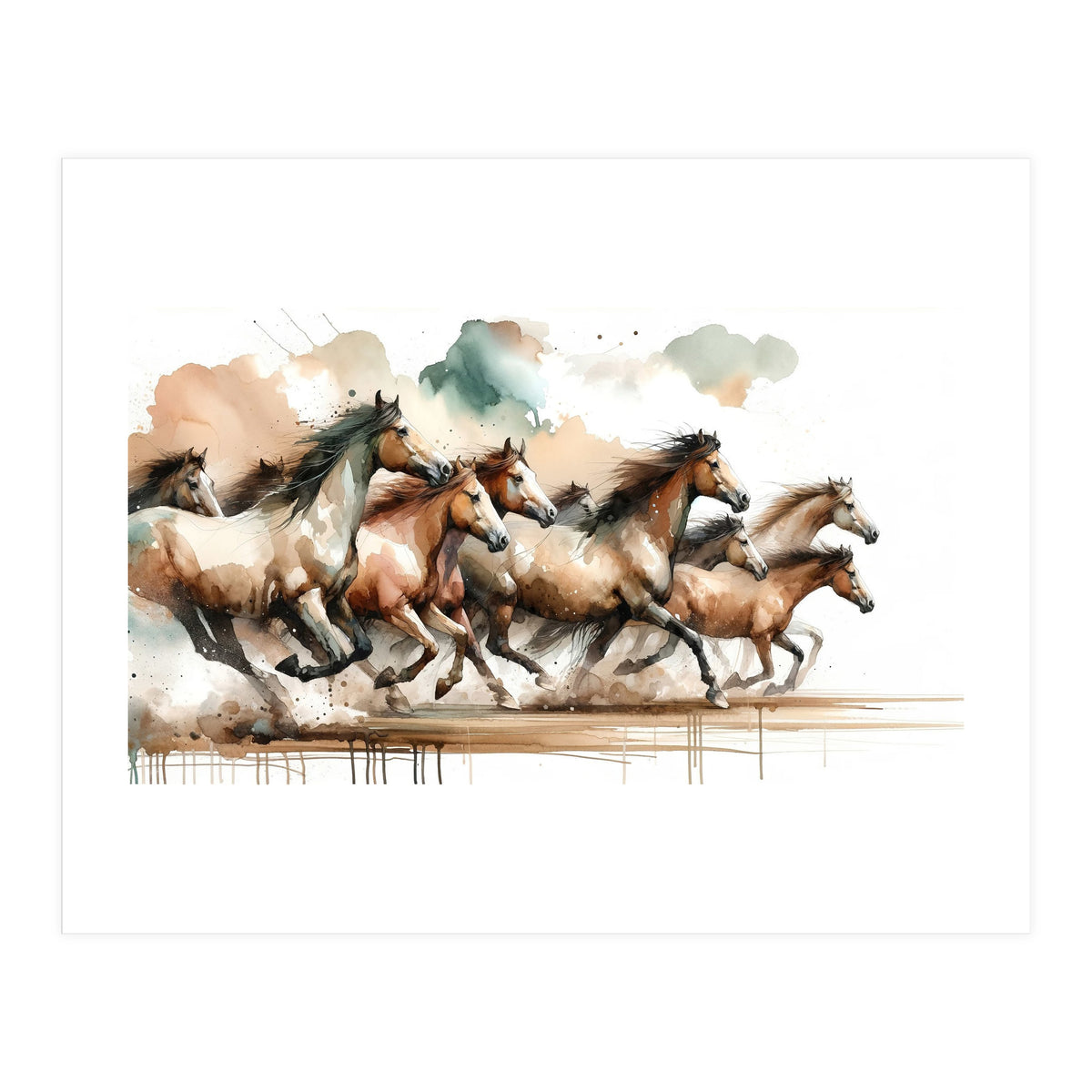 Horses Galloping (Print Only)