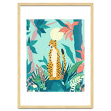 Leopard Forest, Pastel Tropical Jungle Nature Botanical, Moon Eclectic Colorful Wild Animals Boho thumbnail