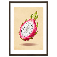 Dragonfruit, Watercolor Illustration, Tropical Pink Art
