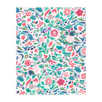 Primitive Flowers Green Coral (Print Only)