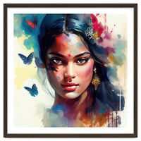Azure Butterflies Hindu Portrait