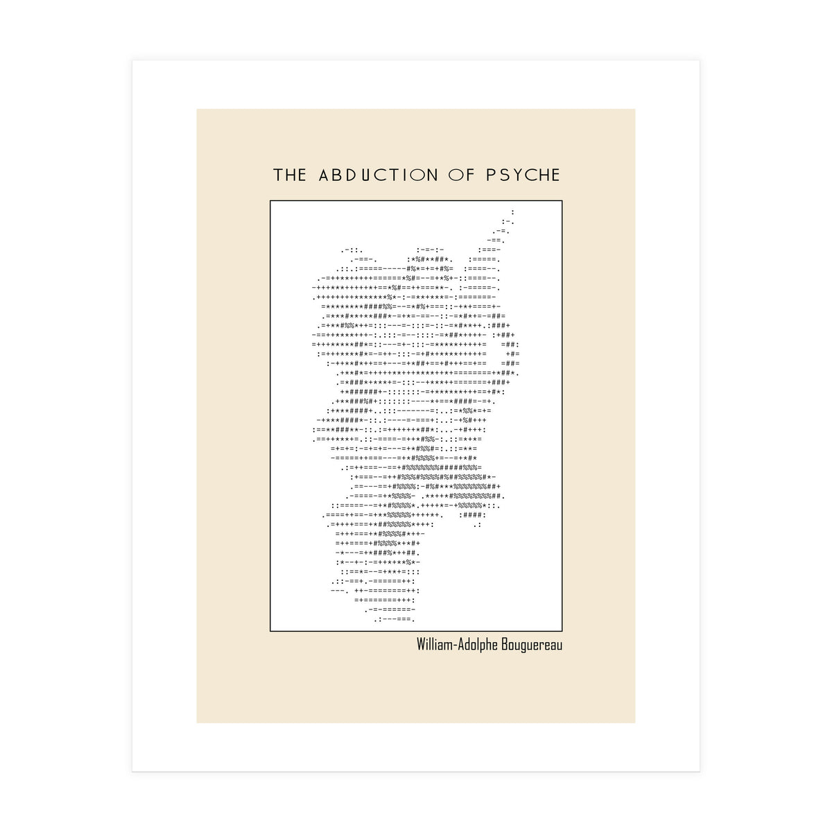 The Abduction of Psyche (1895) – William-Adolphe Bouguereau (ascii art)  (Print Only)