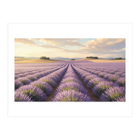 Provençal Sunset: Lavender Field Landscape (Print Only)