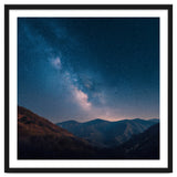 Majestic Milky Way Galaxy over Serene Mountain Range Night Landscape Illustration thumbnail