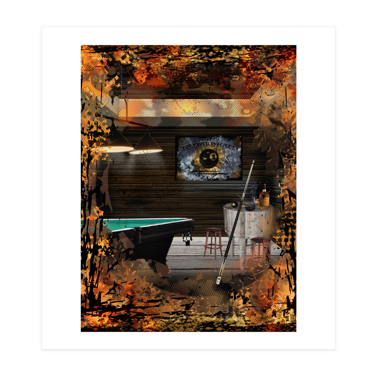 Billiards Pool Hall (Print Only)