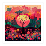 Folk Sunset Forest In Bloom (Print Only) thumbnail