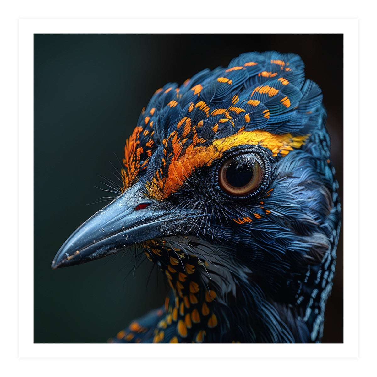 Close Up Of A Colorful Bird Head And Eye (Print Only)
