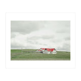 Red roof house on the green hill - Iceland (Print Only) thumbnail