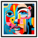 CUBIST HARMONY,  face, the essence of Cubist inspiration in a fragmented vibrant spectrum. thumbnail