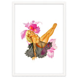 Pinup Sexy Woman Posing In Black Sleeping Dress thumbnail