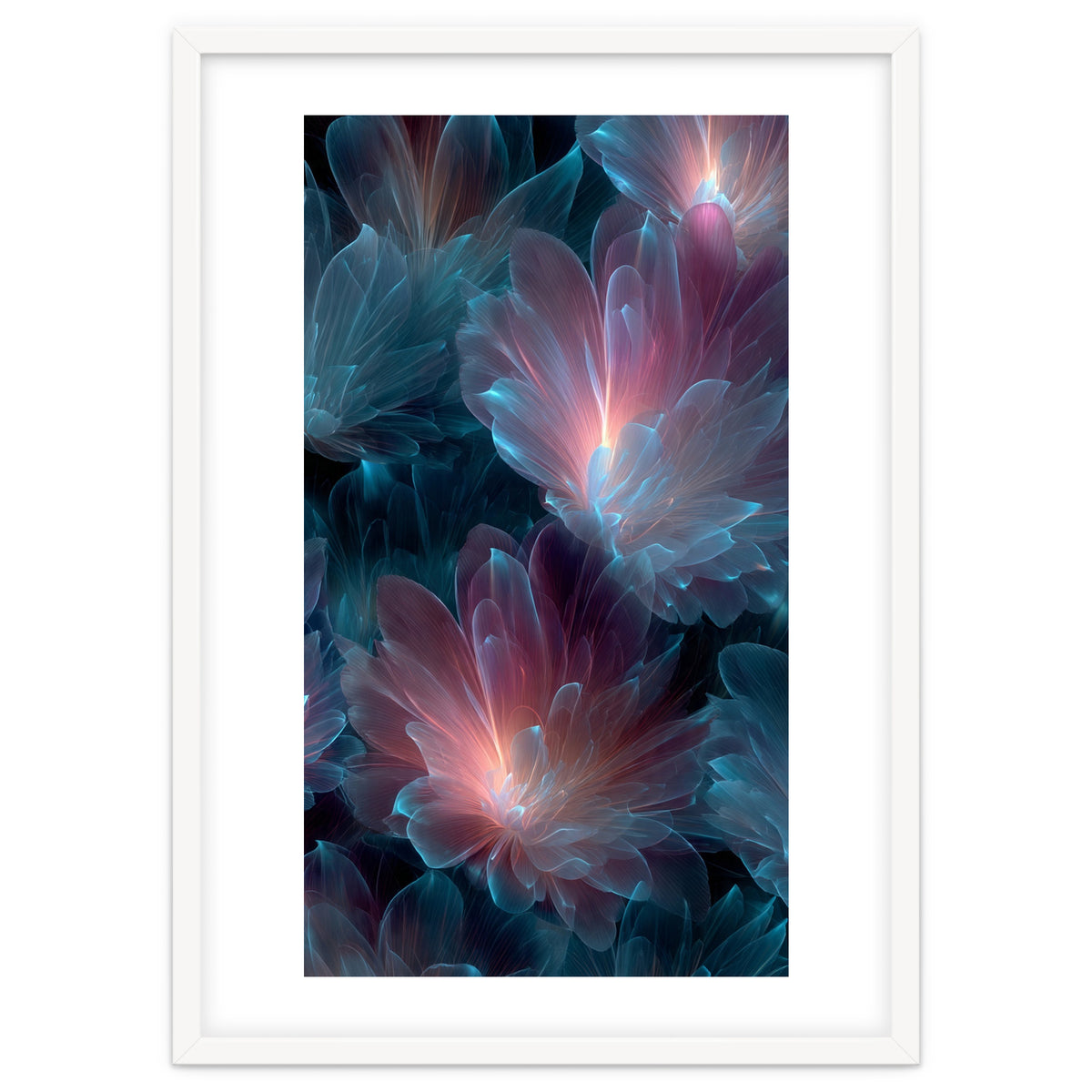 Luminous Bioluminescent Floral Abstract