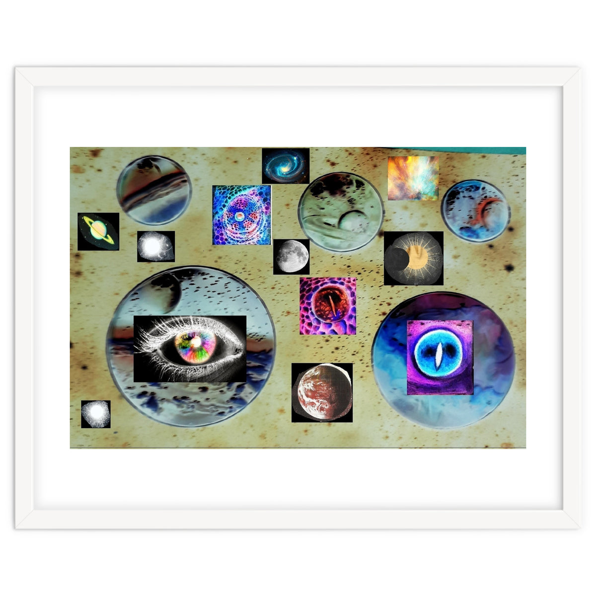 Cosmos Planet Invert Collage Universe Design