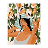 The Orange Grove, Bohemian Woman Summer Travel, Fashion Botanical Nature Garden, Plants Fruits Juicy (Print Only) thumbnail