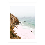 Pink Trails, Beach Tropical Travel Ocean Pastel Digital Art, Photography Sea Scenic Nature Landscape (Print Only) thumbnail