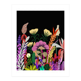Dark Garden, Eclectic Bold Floral Botanical Nature, Colorful Mystery Bohemian Flowers Plants (Print Only) thumbnail