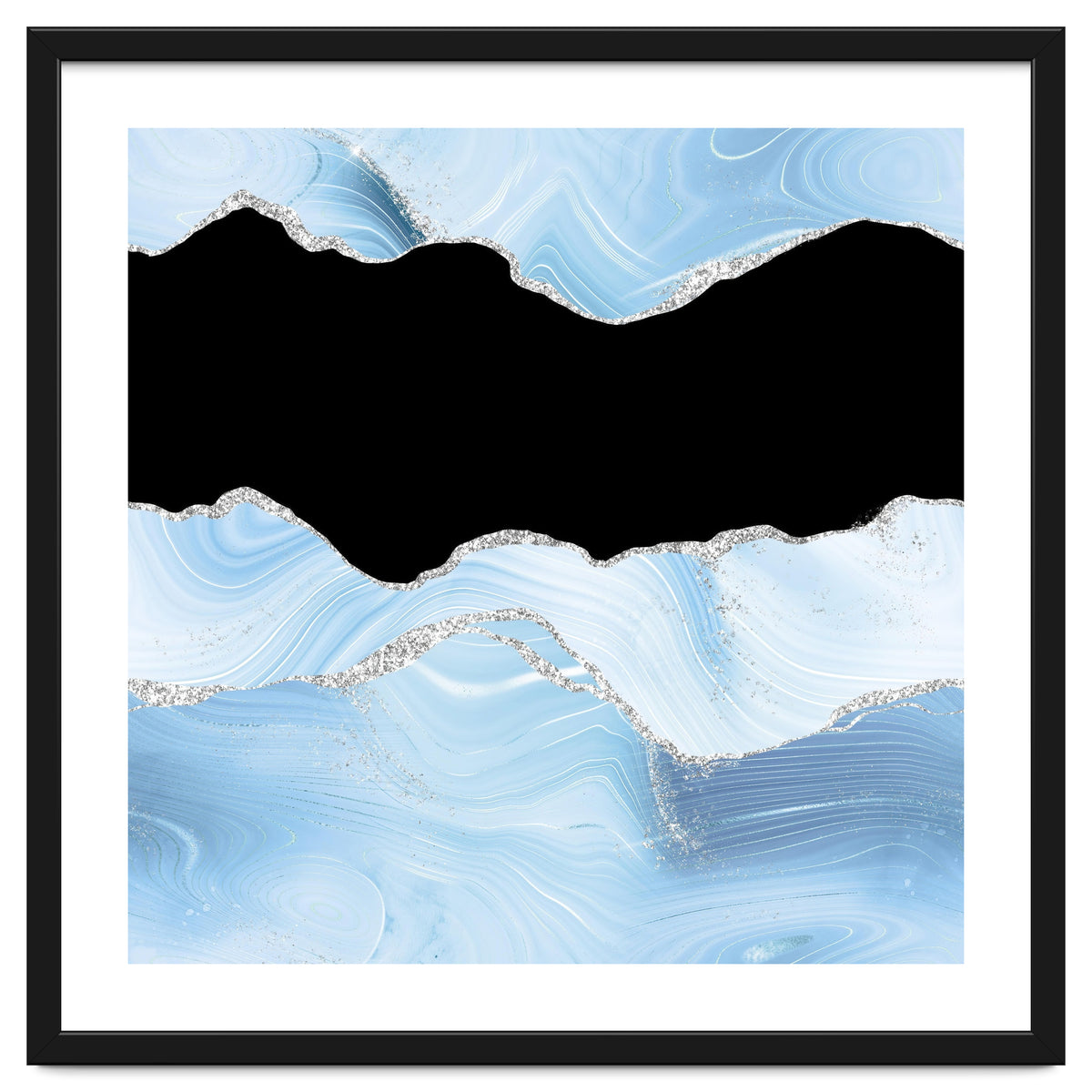 Blue & Silver Agate Glitter Texture 03