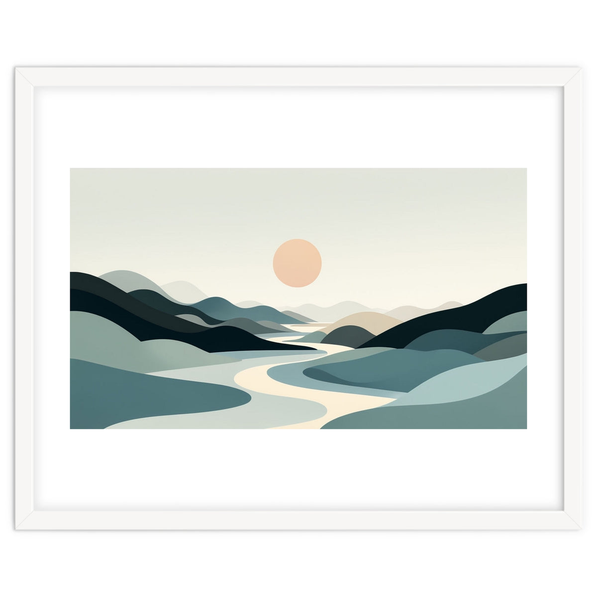 Serene Horizon: Minimalist Organic Landscape