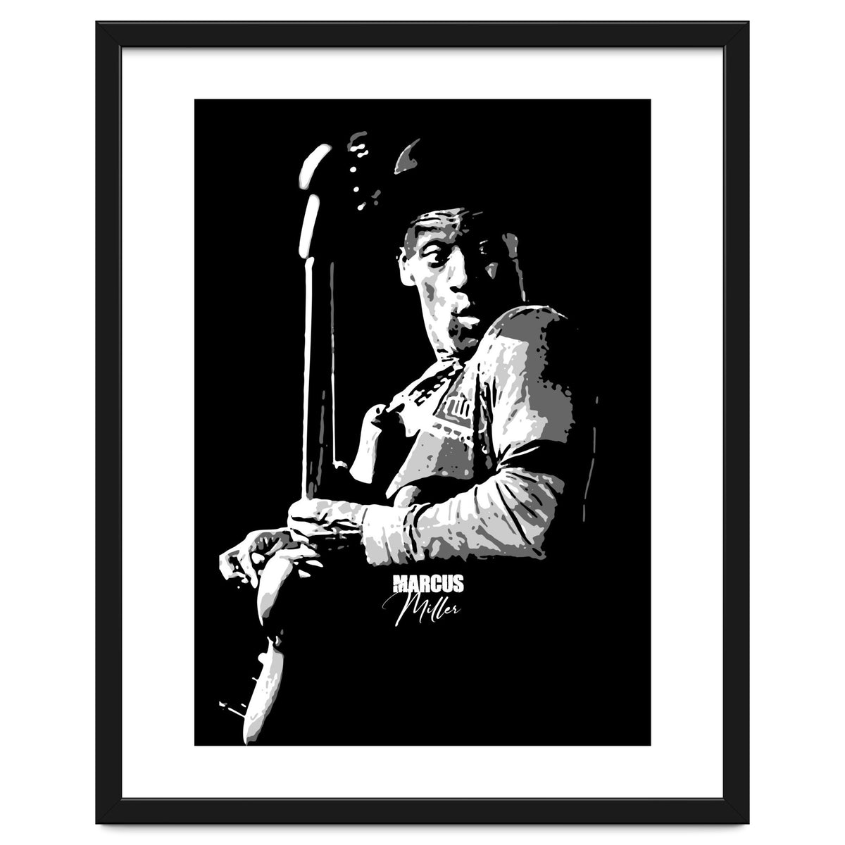 Marcus Miller American Music Legend in Grayscale