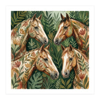 Majestic Floral Horses (Print Only)