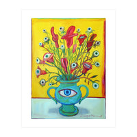 Flores Con Ojos Y Bocas (Print Only)